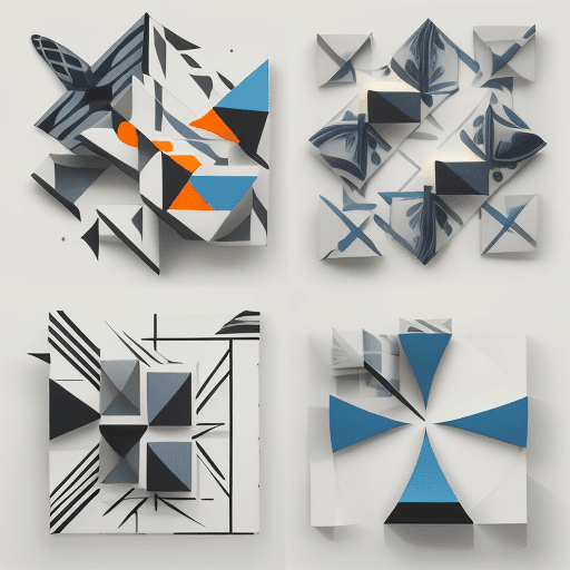 AI generated: Architectural and lively shapes that suggest abstract objects  created by hand with paint marker.  p...