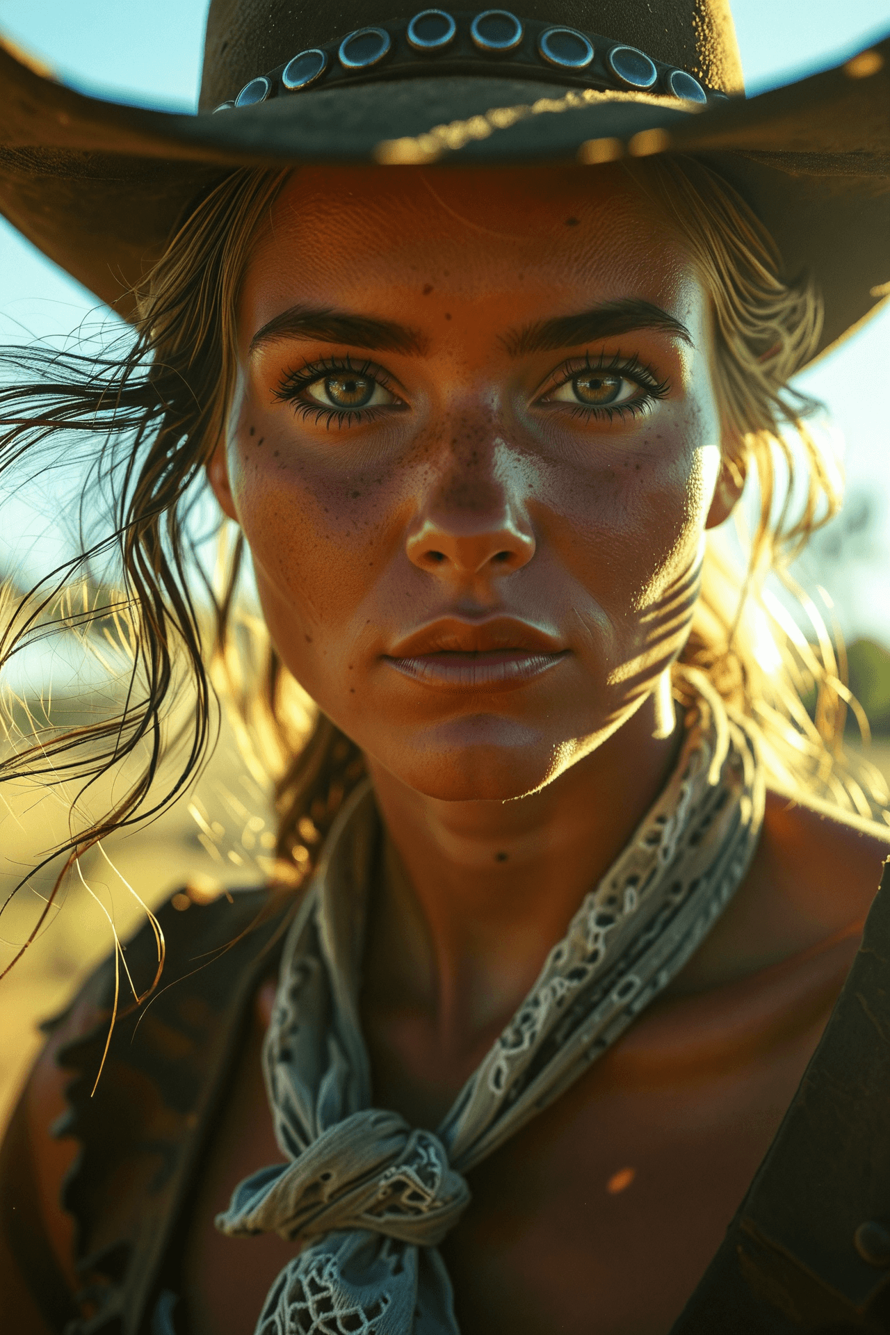 AI generated: cowgirl portrait