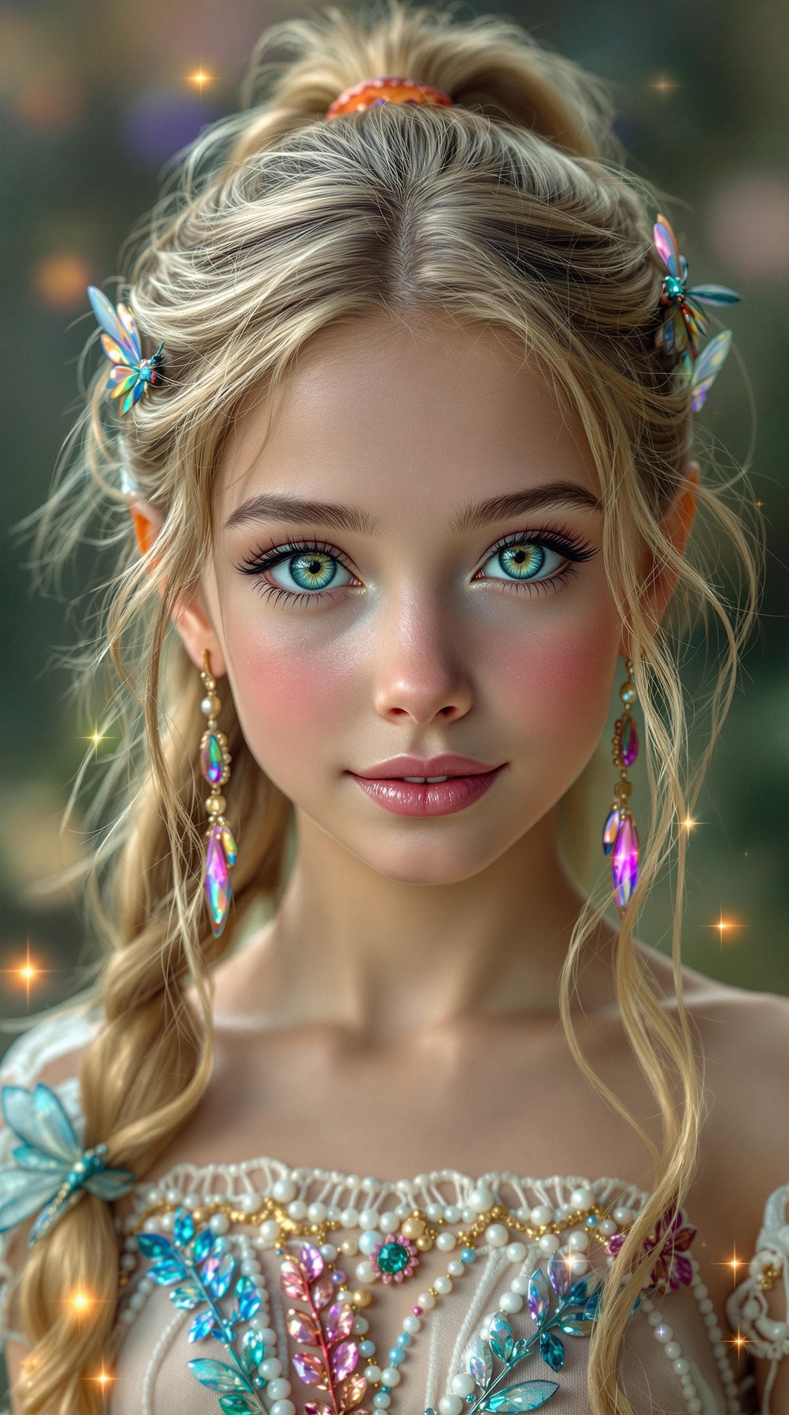 AI generated: a professional photo of a exceptionally beautiful girl Fairy (age 11) (full Body),(futuristic),(mast...