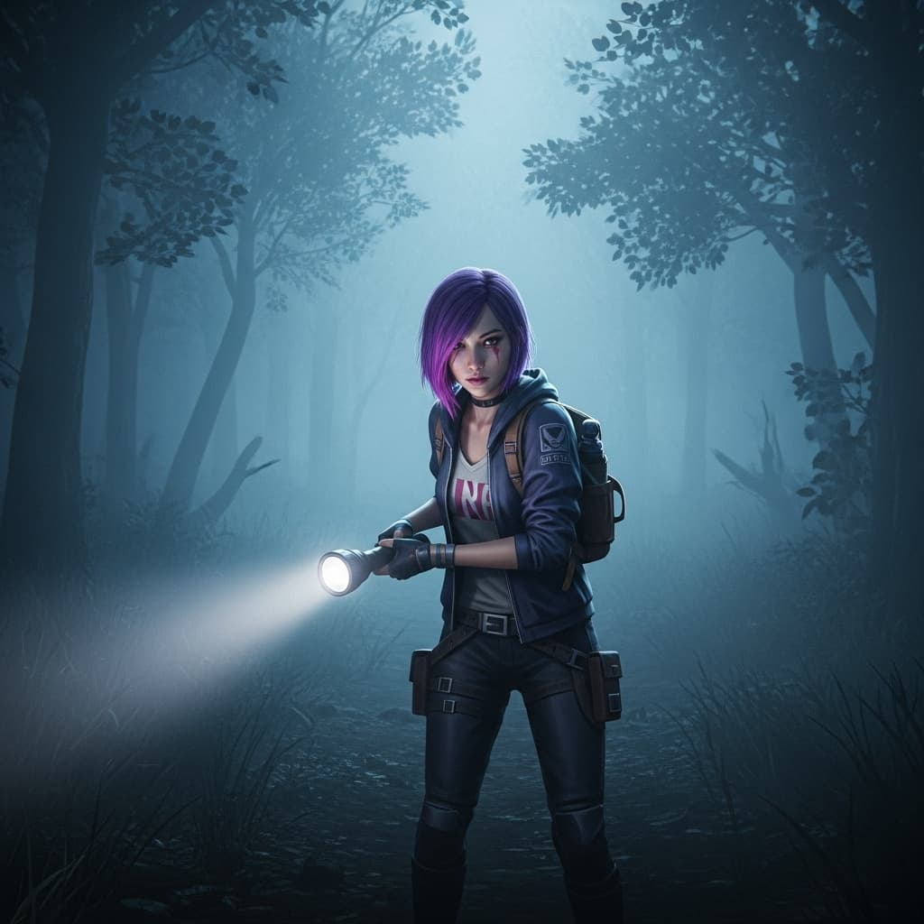 AI generated: kiriko, dbd, flashlight