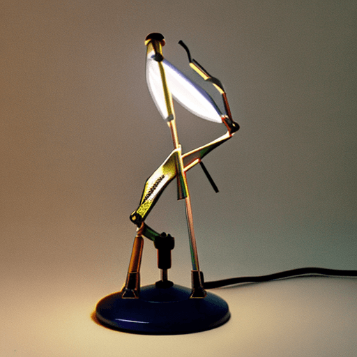 AI generated: desk lamp, hyperrealistic, art-deco style