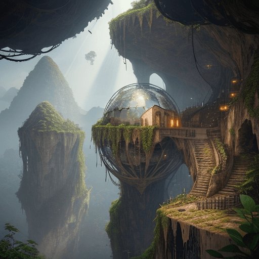 AI generated: Nestled against a towering, sheer cliff face, a gargantuan, rusted metal city dominates the scene. V...