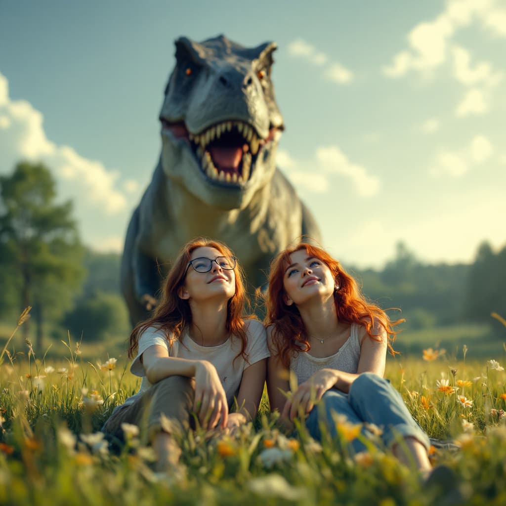 AI generated: High resolution photography A photorealistic image of Two female college students, a female, wearing...