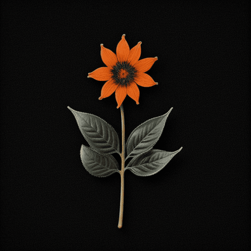 AI generated: Completely black screen, absolutely nothing, pure black, detailed, with the Celtic orange flower wit...