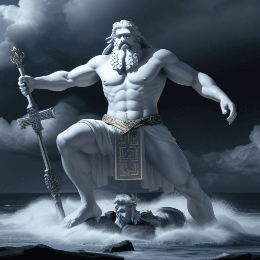 AI generated: Zeus vs Odin, 4 k ultra HD 