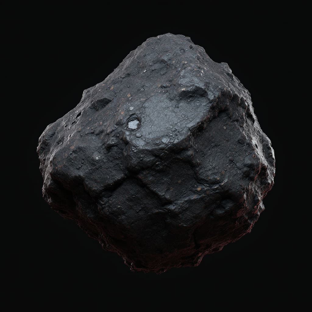 AI generated: videogame 3D Irregular and rough shape, with a non-uniform rock structure.
Surface full of craters, ...