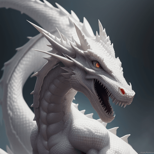 AI generated: white dragon, hiperrealistic, 8k, High quality picture. Detailed picture. Masterpiece. ArtStation. A...