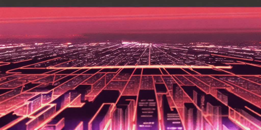 AI generated: nightcity background in cyberpunk style and red colour
  
