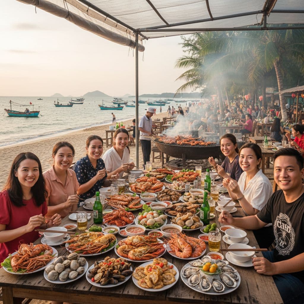 AI generated: manger fruits de mer à Nha trang, Vietnam