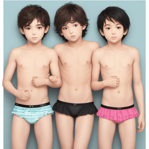 AI generated: boys in girls panties and no shirt