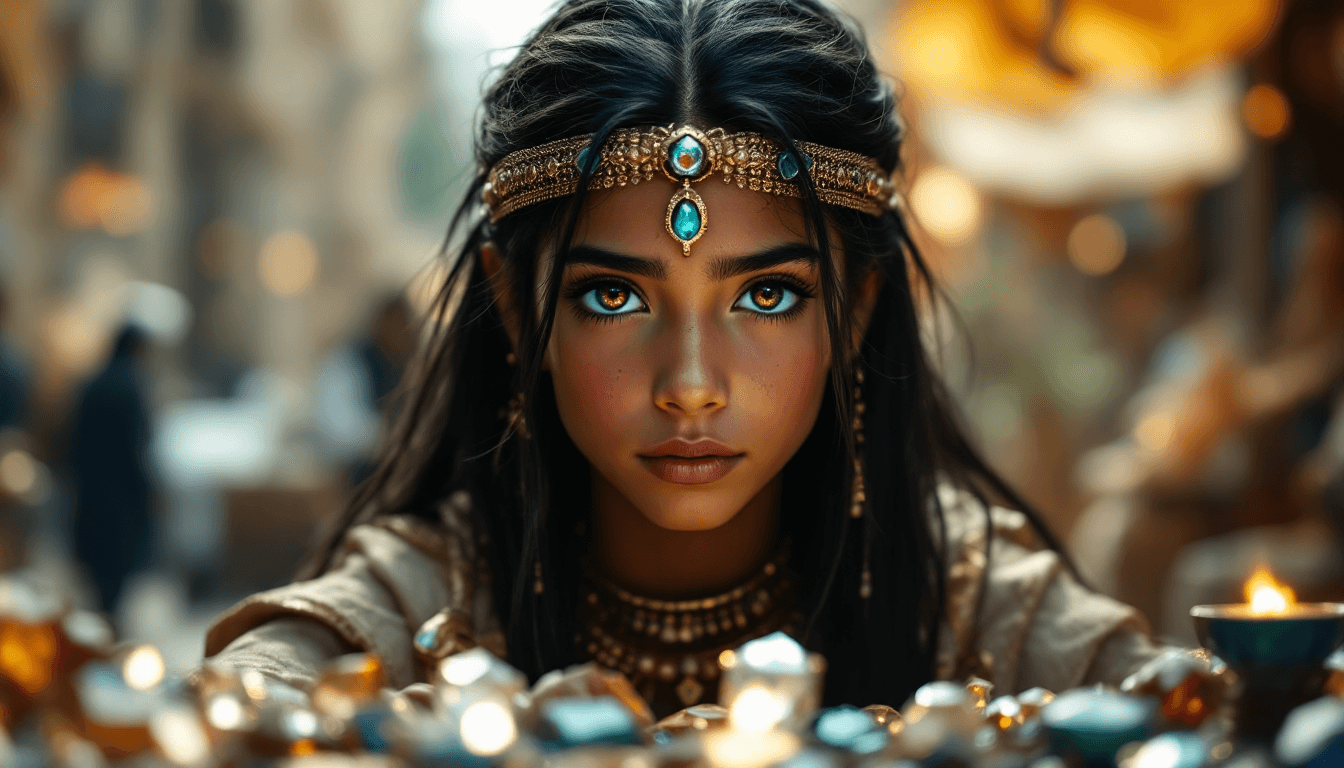 AI generated: a professional photo of a eleven year Egyptian princes, (futuristic) , (masterpiece) , (realistic) ,...