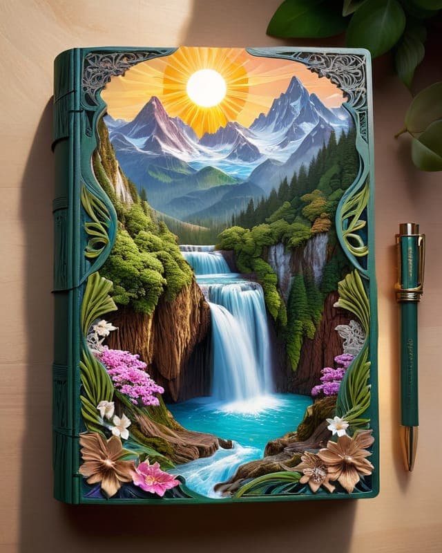 AI generated: a close-up HIGHLY REALISTIC illustration of a ridiculously intricate beautiful COLORFUL COLORING BOO...