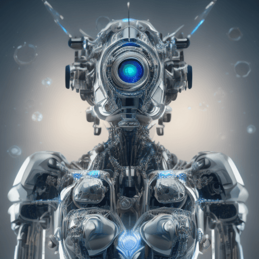 AI generated: Photo of a ultra realistic sCyborg goggles, nanopalogical sapphire crystal glass, titanium coating, ...