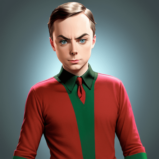 AI generated: sheldon cooper with a whip colorful