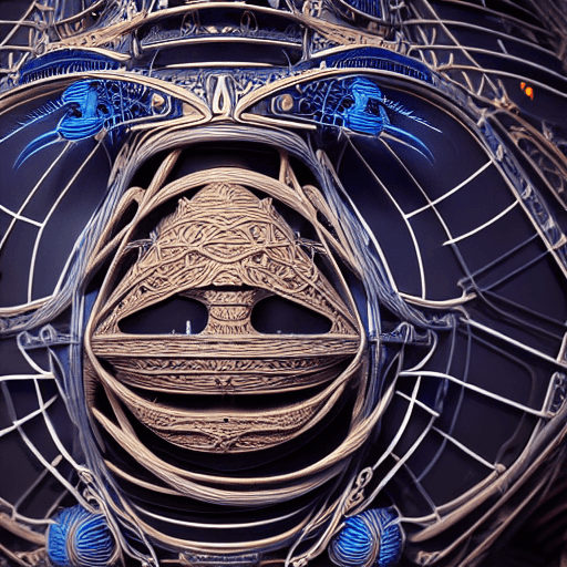 AI generated: Photo of a ultra realistic sailing ship, A close-up portrait of an astronaut, bioluminescent creatur...
