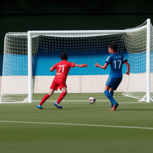 AI generated: un futbolista metiendo un gol