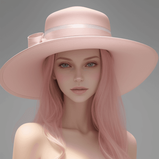 AI generated: Elegant Pink with Realistic Hat
