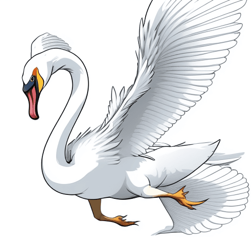 AI generated: Graceful Swan Monster gliding, tshirt vector, white background --niji 5