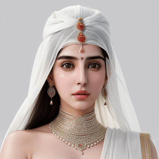 AI generated: realistic image of a white skinned indian woman with bold facial features. Beautiful face. Looks lik...