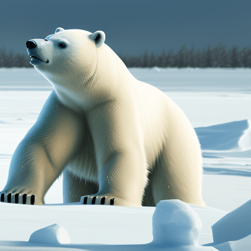 AI generated: a polar bear is playing video game