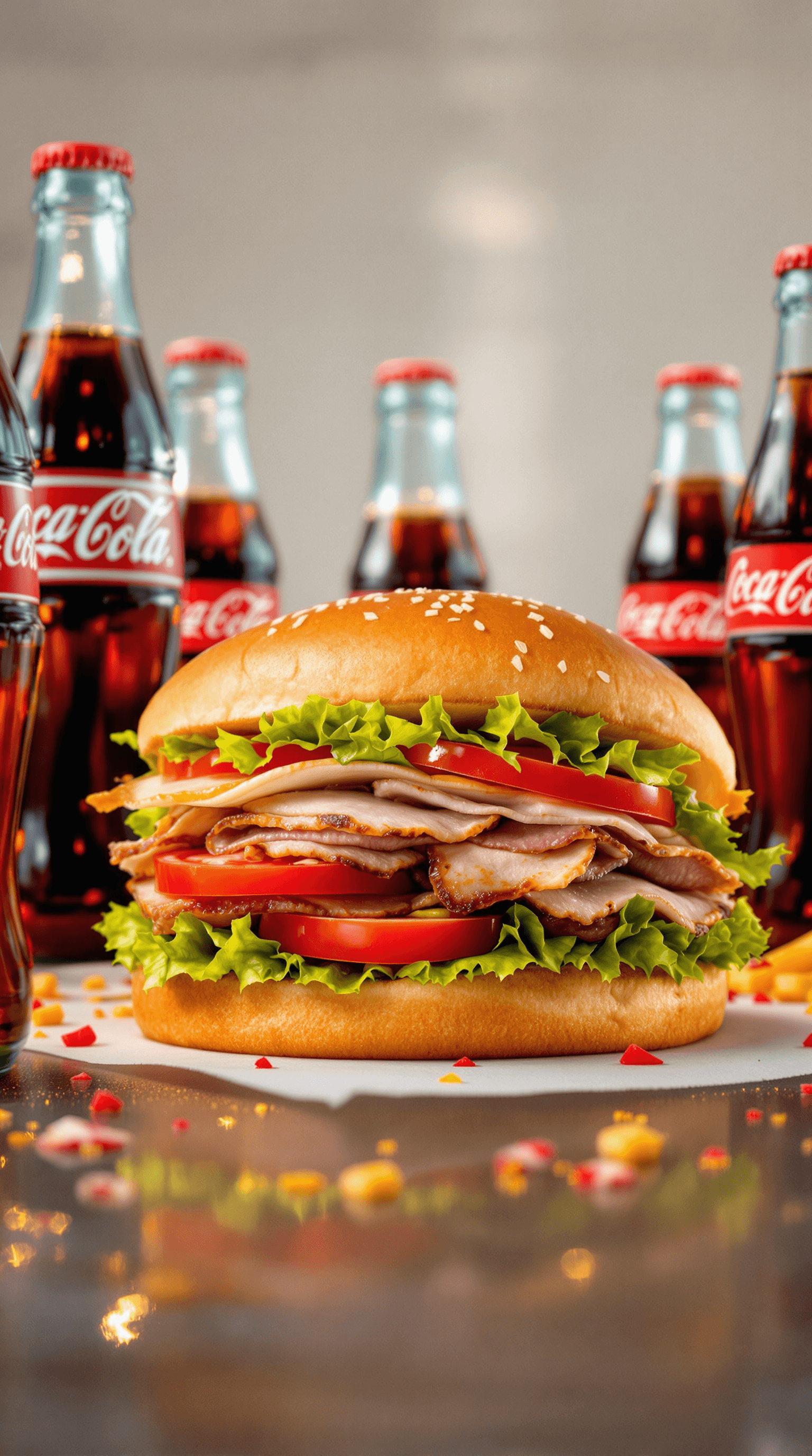 AI generated: A delectable sandwich, perfectly layered with savory fillings, is the focal point of the scene, enci...