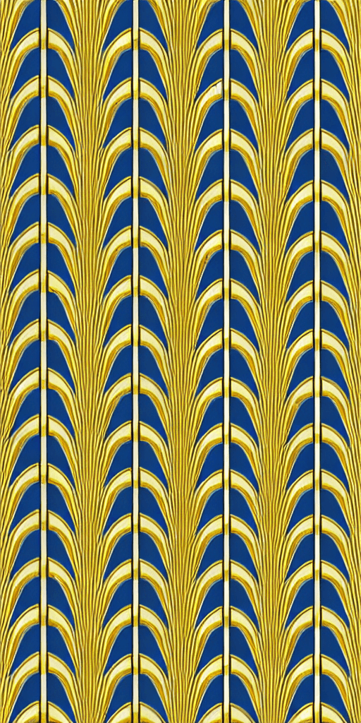AI generated: art deco gold-blue pattern 