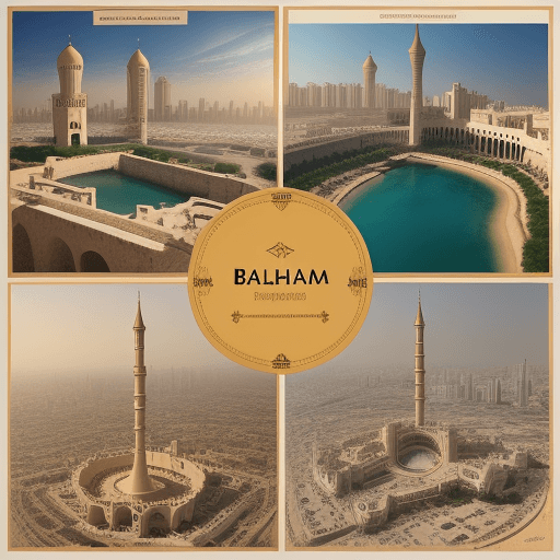 AI generated: Generate a poster made up of 3 sections , the theme is historical place names , include royalty free...