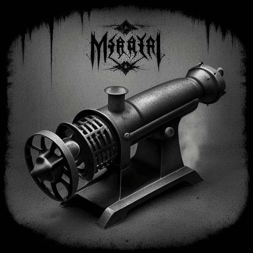 AI generated: black metal logo "Meat Grinder"
