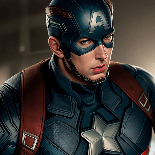 AI generated: Captain America in dynamics, highly detailed, packed with hidden details, style, high dynamic range,...