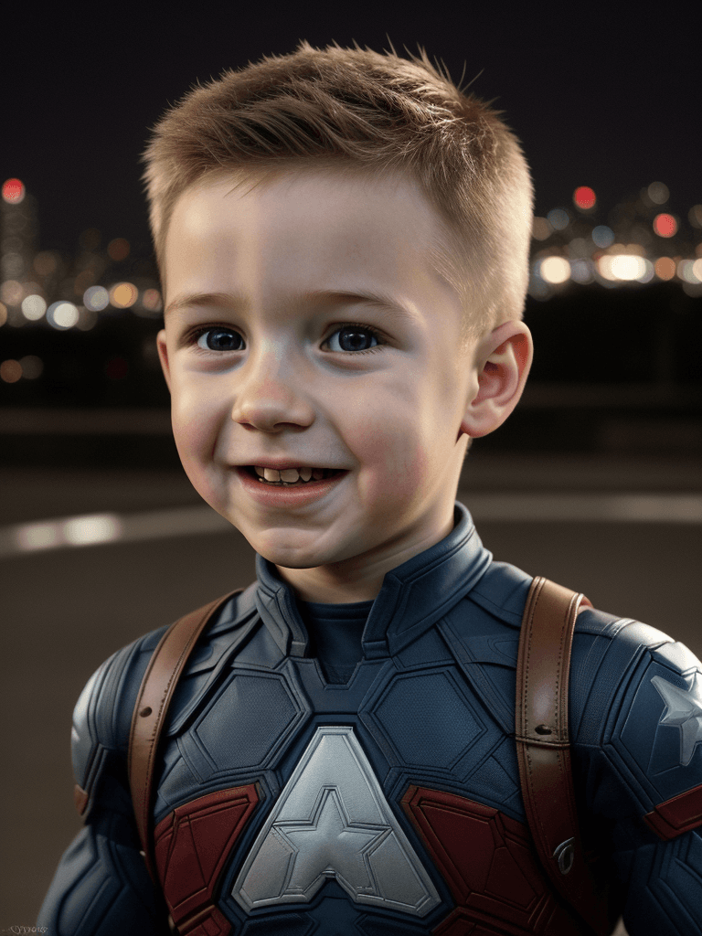 AI generated: Realism, best realism, portrait, portraiture, portrait photography, baby boy captain america, marvel...