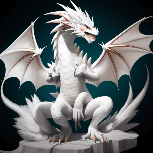 AI generated: un dragon blanco con plumas blancas