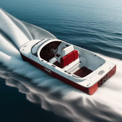 AI generated: a wite boat driving through water