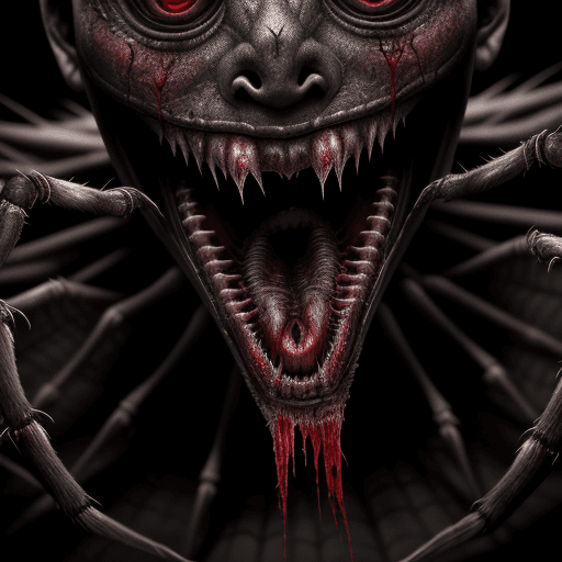 AI generated: realistic creepy old spider, full body, natural light, high detail skin, creepy setting, horror, ope...