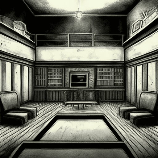 AI generated: uma sala de investigação criminal estilo analog horror
