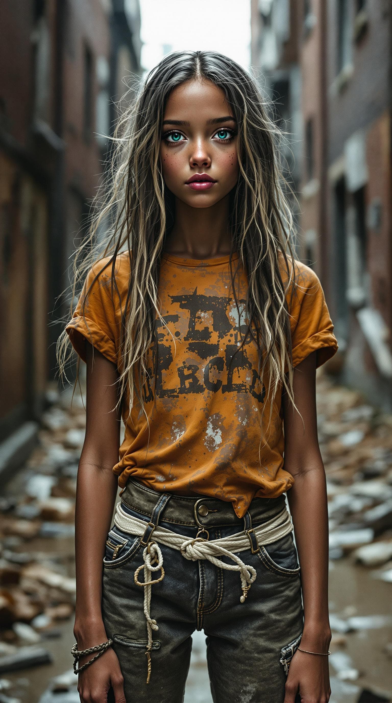 AI generated: a professional photo of a exceptionally of the most beautiful American girl (age 11) in 1960's Chica...