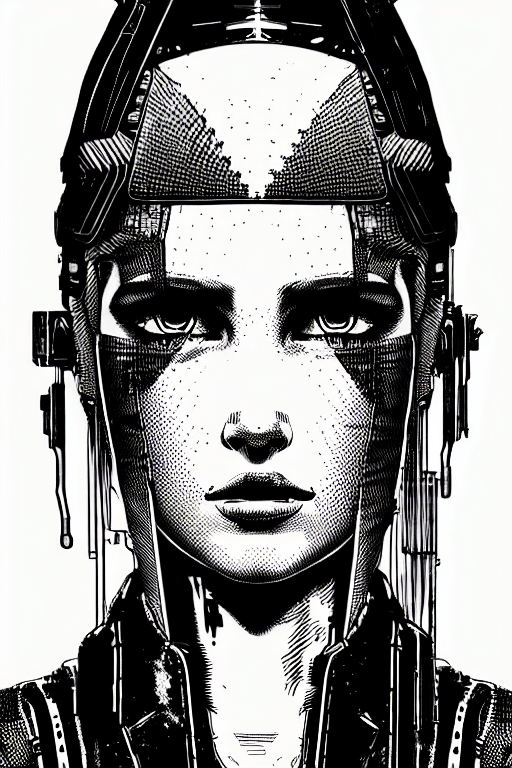 AI generated: portrait of cyberpunk female soldier| cyberpunk 2077| cyberpunk| sci-fi| intricate| precise lineart|...