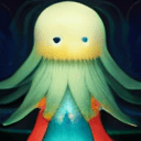 AI generated: (Masterpiece, Award winning, Highest Quality:1.2), 1 man and big ghost by Chiho Aoshima, (highly int...