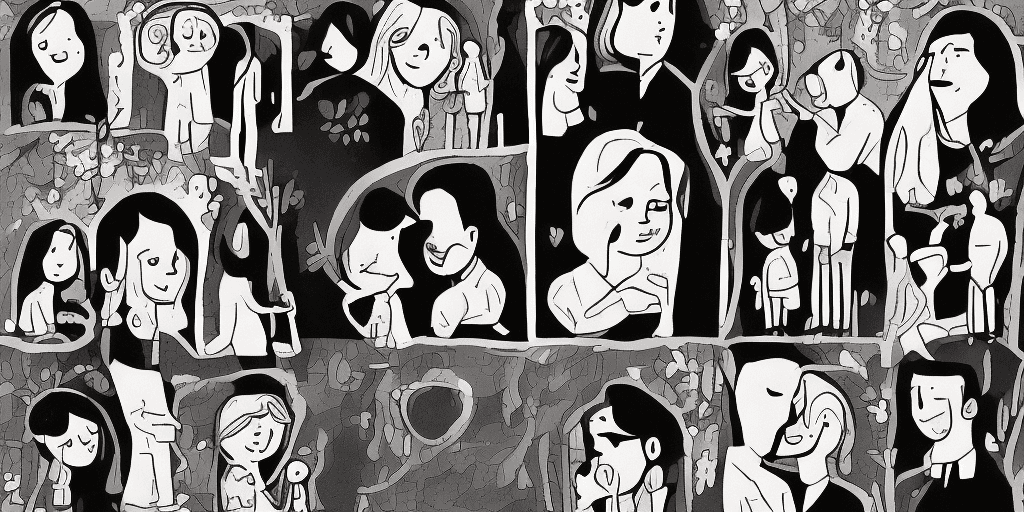 AI generated: Illustration about changes in love in past decades
