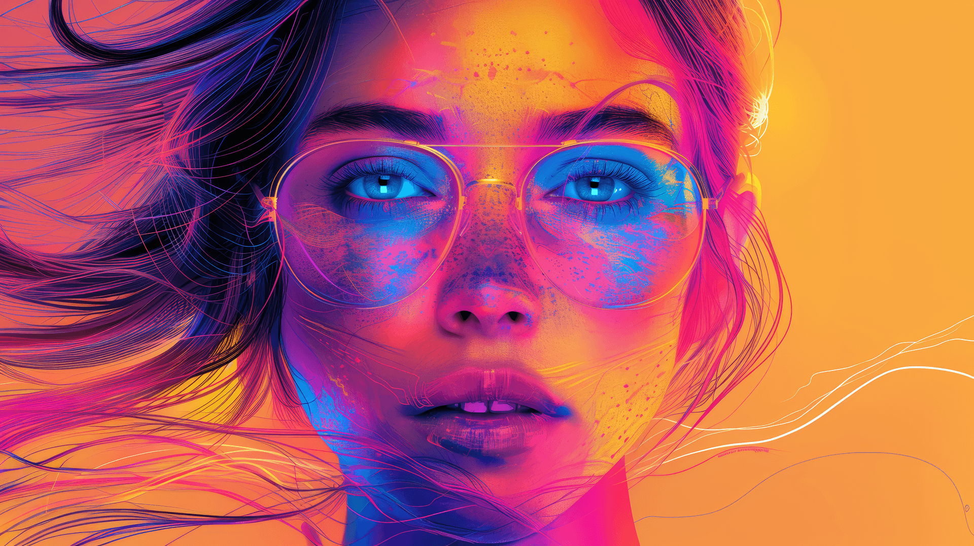 AI generated: Hyperintense colorblast the complexity and interconnectedness of the Desert after Rain,Morning,Golde...