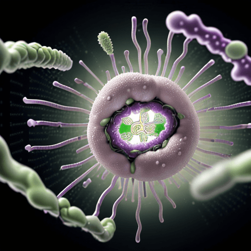 AI generated: An ultra-realistic depiction capturing the essence of Bacillus anthracis, set amidst a competitive m...