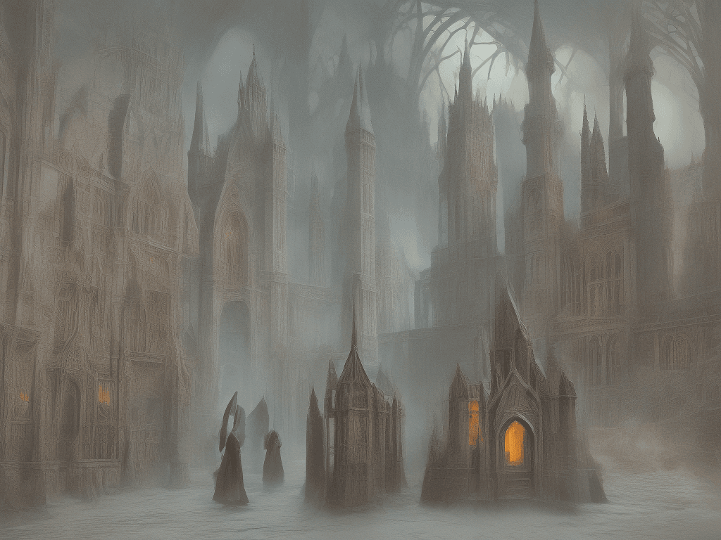 AI generated: cutout book pages showing Howarts with dementors around, magic, 8k, hyper detailed, hyper quality, d...