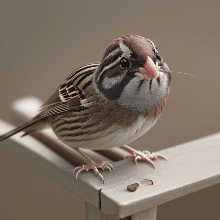 AI generated: close-up photo of a beautiful, very cute, (sparrow: mouse: 0.5) 