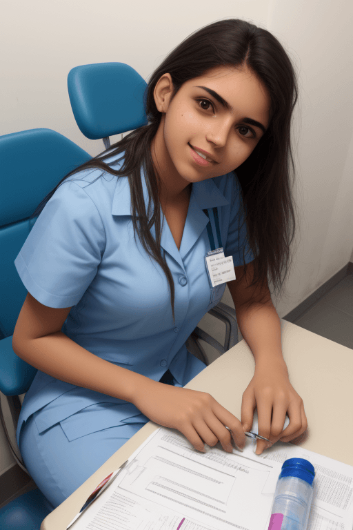 AI generated: estudiante de odontologia en una labor social