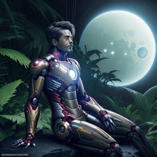 AI generated: Black mechanical suit, Iron man but slip to normal human body. Hyper-realistic 8K RAW. Ultrawide, wh...