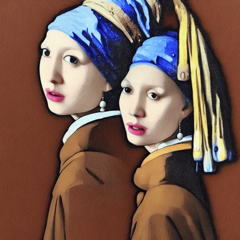AI generated: "Girl with a Pearl Earring" in the style of Steampunk