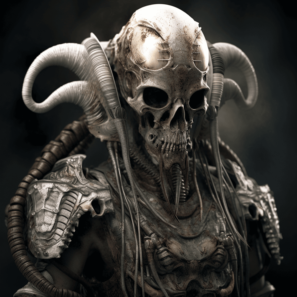 AI generated: hyper realistic of a zombie xenomorph warrior, character, wet plate collodion, sharp, high detail, M...