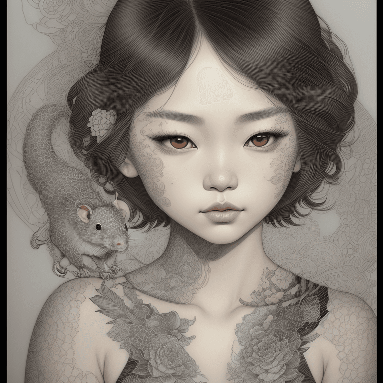 AI generated: Subject: Urban Rat in Detailed Artistry

Style: Pen and Ink

Artists: Audrey Kawasaki, James Jea...