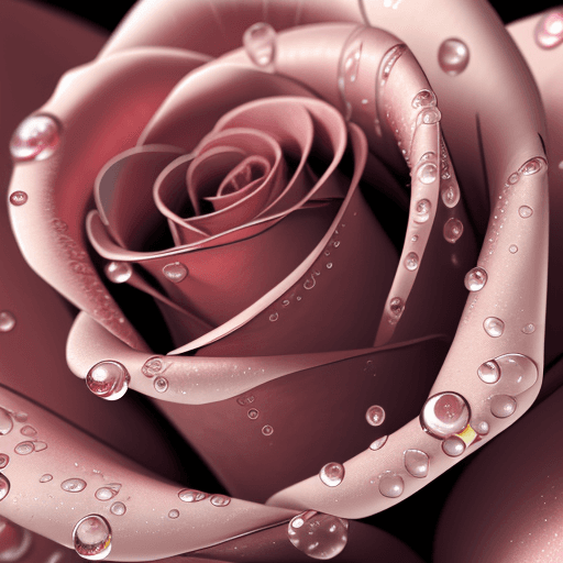 AI generated: close up rose with waterdrops 