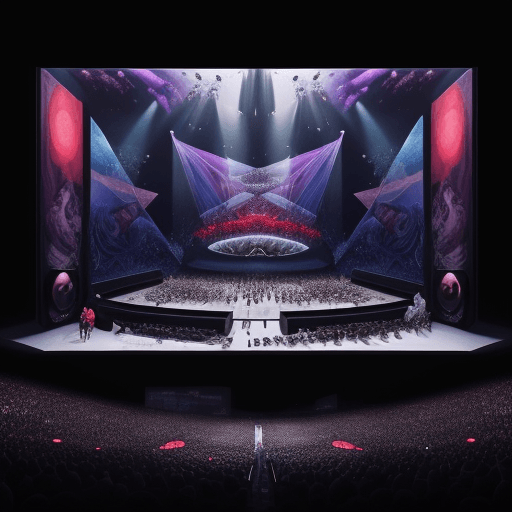 AI generated: Immersed in mesmerizing 3D, the expertly crafted of a music label showcases riveting clash of artist...