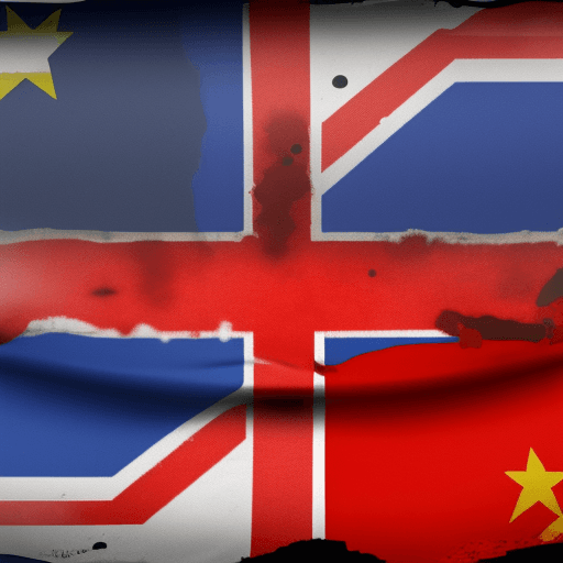AI generated: the flag of the European Union with blood on it , 